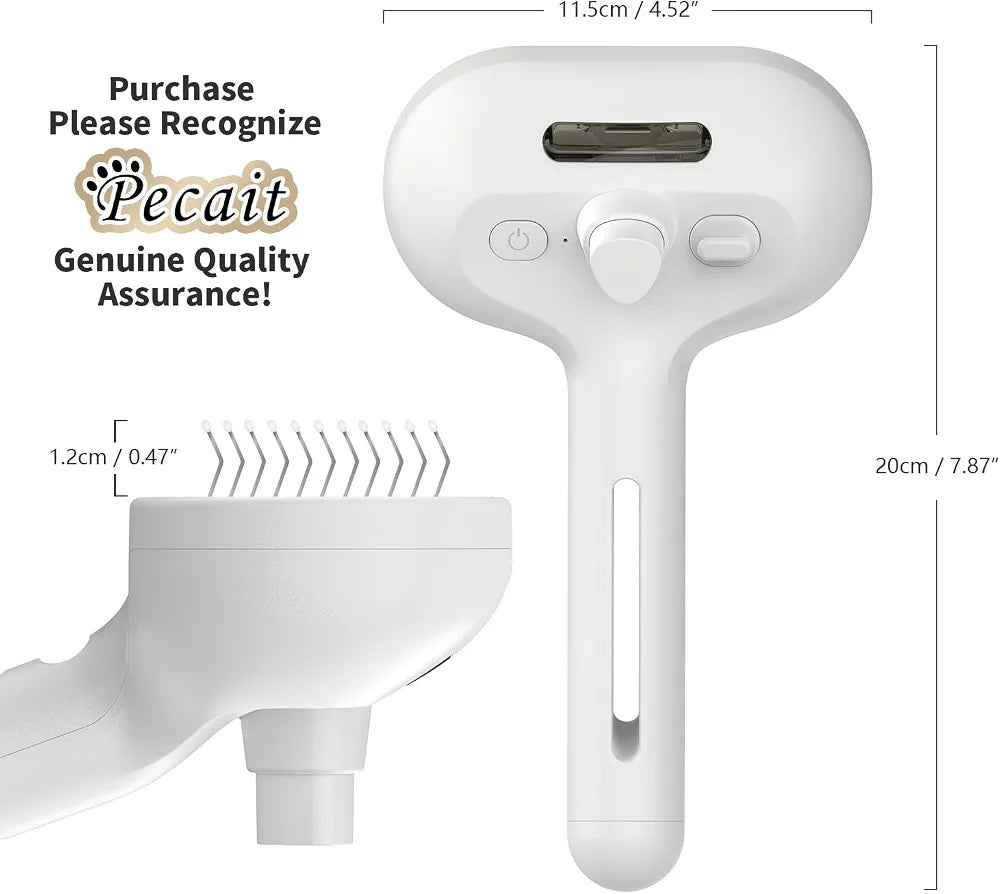 Cat Shedding Steamer Brush, 3 in 1 Self Cleaning Dog Brush for Long and Short Hair